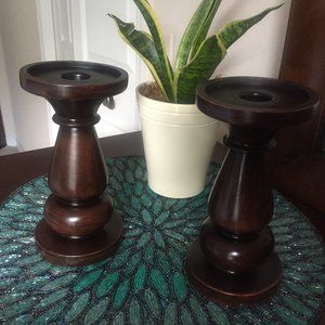 Wood Candle Holders
